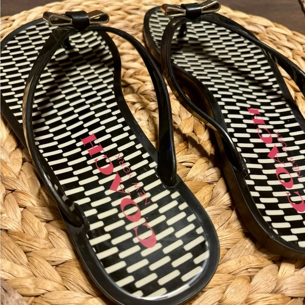 Coach Black and Gold Sandals - Picture 9 of 14